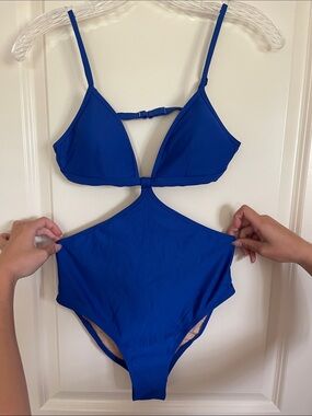 J. Crew Bold Blue Cutout One-Piece Swim never worn